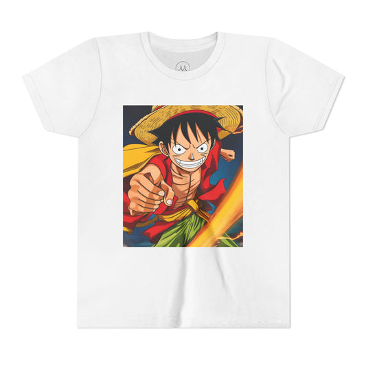 Adventure Youth Tee, Graphic T-Shirt for Kids, Anime Clothing, Motivational Kids Shirt, Birthday Gift, Luffy Design